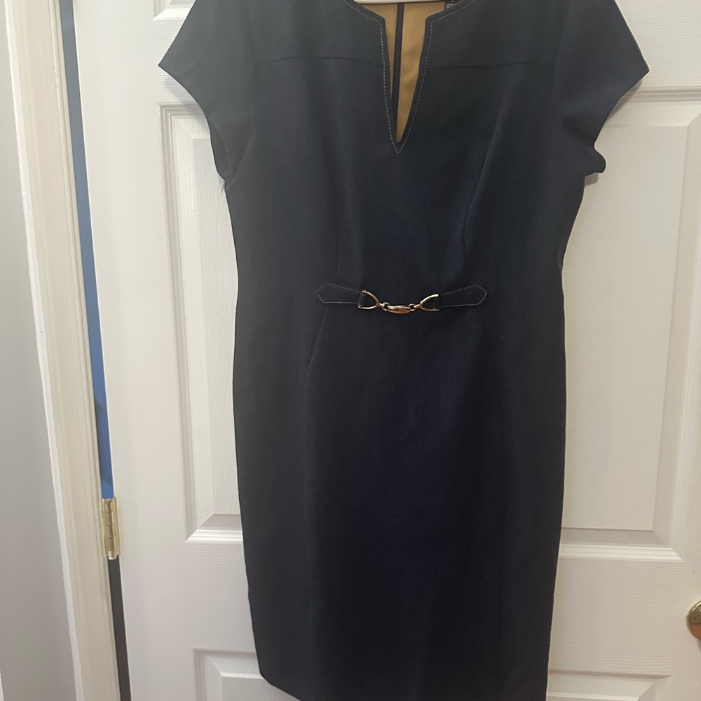 Elegant Black Dress with Gold Accent